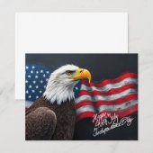 Weißkopfseeadler mit amerikanischer Flagge 4. Juli (Vorne/Hinten)