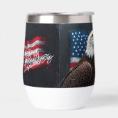 Weißkopfseeadler mit amerikanischer Flagge 4. Juli (Links)