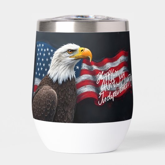 Weißkopfseeadler mit amerikanischer Flagge 4. Juli (Vorderseite)