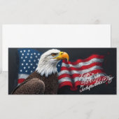 Weißkopfseeadler mit amerikanischer Flagge 4. Juli (Vorne/Hinten)