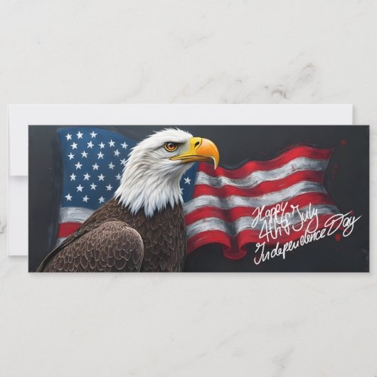 Weißkopfseeadler mit amerikanischer Flagge 4. Juli (Vorderseite)