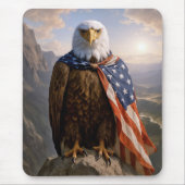 Weißkopfseeadler mit amerikanischer Flagge als Umh Mousepad (Vorne)