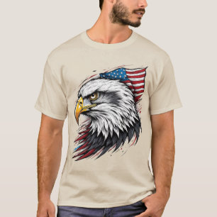Weißkopfseeadler mit amerikanischer Flagge – detai T-Shirt