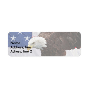 Weißkopfseeadler mit der amerikanischen Flagge