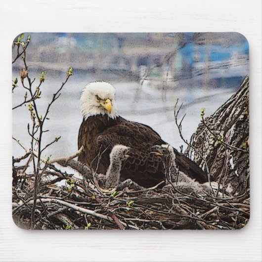 Weißkopfseeadler mit eaglets mousepad (Vorne)