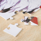 Weißkopfseeadler mit einem Riss - USA-Flagge im Puzzle (Seite)