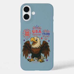 Weißkopfseeadler mit Feuerwerk – USA 250 Jahre 177 iPhone 16 Plus Hülle