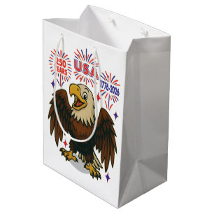 Weißkopfseeadler mit Feuerwerk – USA 250 Jahre 177 Mittlere Geschenktüte