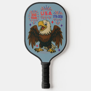 Weißkopfseeadler mit Feuerwerk – USA 250 Jahre 177 Pickleball Schläger