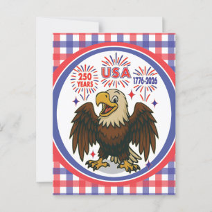 Weißkopfseeadler mit Feuerwerk – USA 250 Jahre 177 Postkarte
