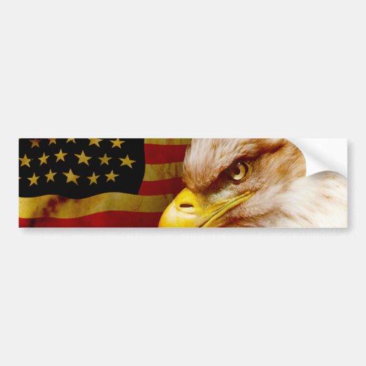 Weißkopfseeadler mit Flagge Autoaufkleber (Vorne)