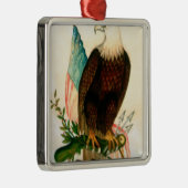 Weißkopfseeadler mit Flagge Silbernes Ornament (Rechts)