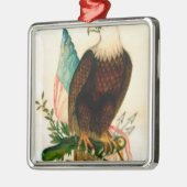Weißkopfseeadler mit Flagge Silbernes Ornament (Links)