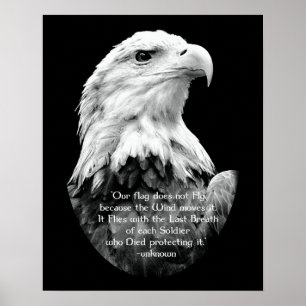 Weißkopfseeadler mit patriotischem Zitat Poster