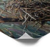 Weißkopfseeadler-Nest-Waldkunst Poster (Ecke)