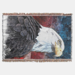 Weißkopfseeadler-patriotische Flagge-Wurfs-Decke Decke