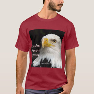 Weißkopfseeadler-Profil en face auf schwarzem Hint T-Shirt
