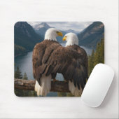 Weißkopfseeadler schützt seinen Partner Mousepad (Mit Mouse)