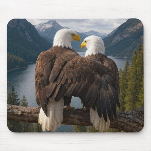 Weißkopfseeadler schützt seinen Partner Mousepad (Vorne)