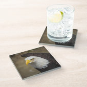 Weißkopfseeadler Stärke – Bold Coaster Set Glasuntersetzer (Schrägansicht)