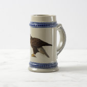 Weißkopfseeadler Stein Bierglas (VorderseiteRechts)
