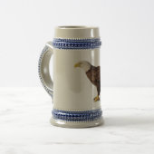 Weißkopfseeadler Stein Bierglas (Vorderseite Links)