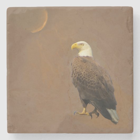 Weißkopfseeadler Steinuntersetzer (Vorderseite)