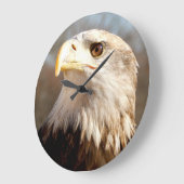 Weißkopfseeadler-stolzes Profil Große Wanduhr (Winkel)