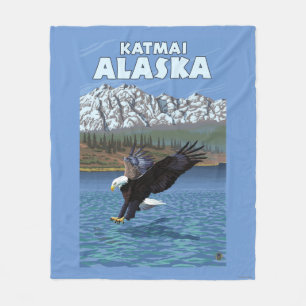Weißkopfseeadler-Tauchen - Katmai, Alaska Fleecedecke