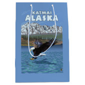 Weißkopfseeadler-Tauchen - Katmai, Alaska Mittlere Geschenktüte (Vorderseite)