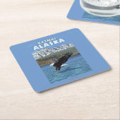 Weißkopfseeadler-Tauchen - Katmai, Alaska Rechteckiger Pappuntersetzer (angewinkelt)