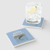 Weißkopfseeadler-Tauchen - Katmai, Alaska Steinuntersetzer (Seitenansicht)