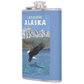 Weißkopfseeadler-Tauchen - Latouche, Alaska Flachmann (Links)