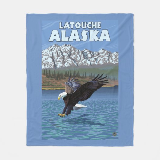 Weißkopfseeadler-Tauchen - Latouche, Alaska Fleecedecke (Vorderseite)
