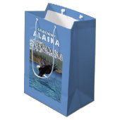 Weißkopfseeadler-Tauchen - Skagway, Alaska Mittlere Geschenktüte (Rückseite Schrägansicht)