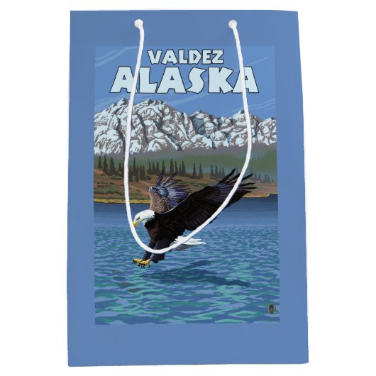 Weißkopfseeadler-Tauchen - Valdez, Alaska Mittlere Geschenktüte (Vorderseite)