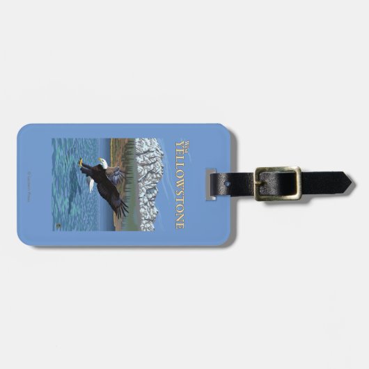 Weißkopfseeadler-Tauchen - WestYellowstone, M.Ü. Gepäckanhänger (Vorderseite horizontal)