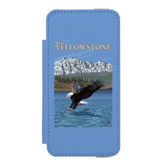 Weißkopfseeadler-Tauchen - WestYellowstone, M.Ü. Incipio iPhone Geldbeutel-Hülle (Folio Vorderseite)