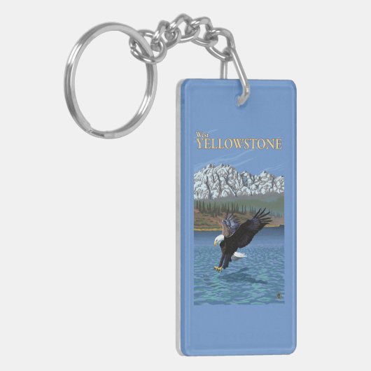Weißkopfseeadler-Tauchen - WestYellowstone, M.Ü. Schlüsselanhänger (Vorderseite links)