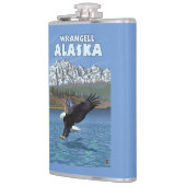 Weißkopfseeadler-Tauchen - Wrangell, Alaska Flachmann (Links)