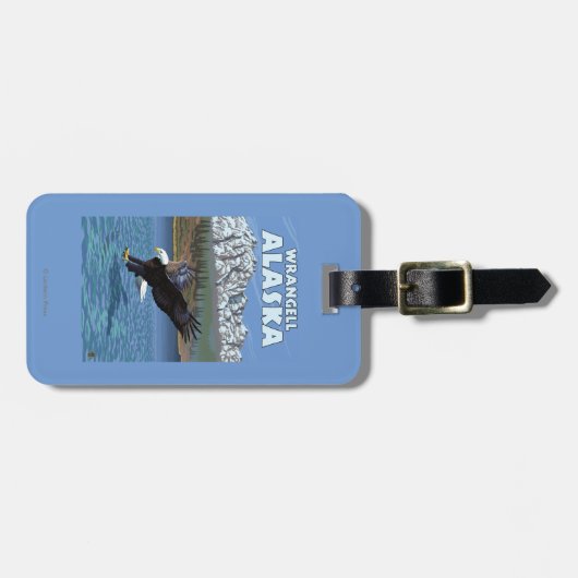 Weißkopfseeadler-Tauchen - Wrangell, Alaska Gepäckanhänger (Vorderseite horizontal)
