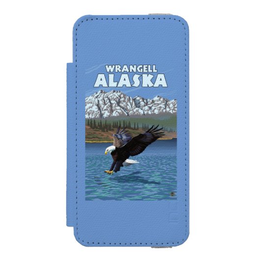 Weißkopfseeadler-Tauchen - Wrangell, Alaska Incipio iPhone Geldbeutel-Hülle (Folio Vorderseite)