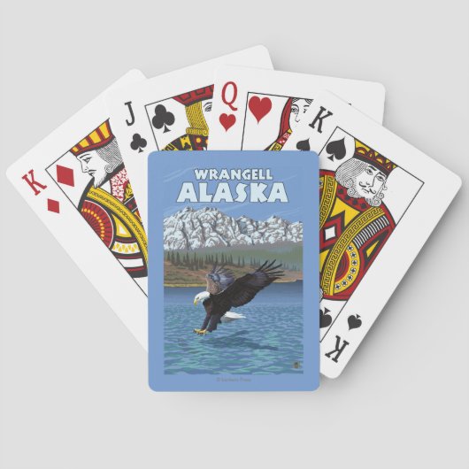 Weißkopfseeadler-Tauchen - Wrangell, Alaska Spielkarten (Rückseite)