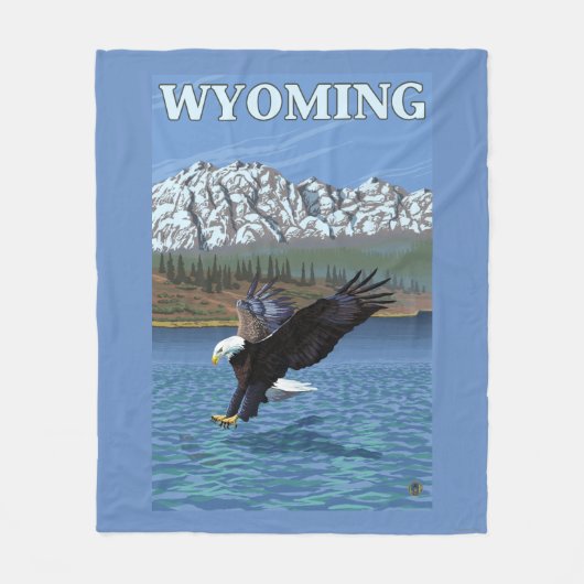 Weißkopfseeadler-Tauchen - Wyoming Fleecedecke (Vorderseite)