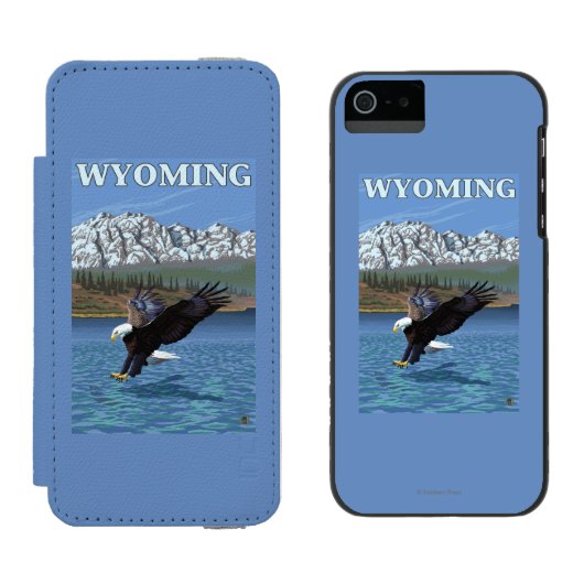 Weißkopfseeadler-Tauchen - Wyoming Incipio iPhone Geldbeutel-Hülle (Seite an Seite)