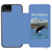 Weißkopfseeadler-Tauchen - Wyoming Incipio iPhone Geldbeutel-Hülle (Folio Geöffnet)