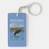 Weißkopfseeadler-Tauchen - Wyoming Schlüsselanhänger (Rückseite)