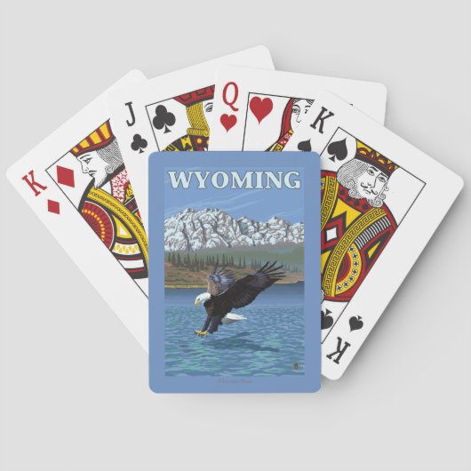 Weißkopfseeadler-Tauchen - Wyoming Spielkarten (Rückseite)