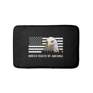 Weißkopfseeadler u. US-Flagge Badematte