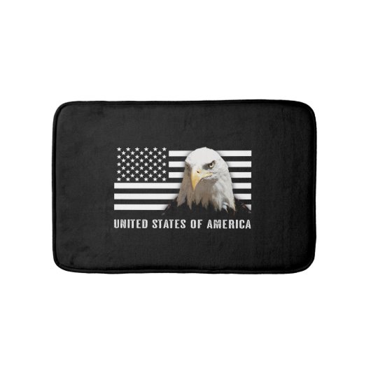 Weißkopfseeadler u. US-Flagge Badematte (Vorderseite)